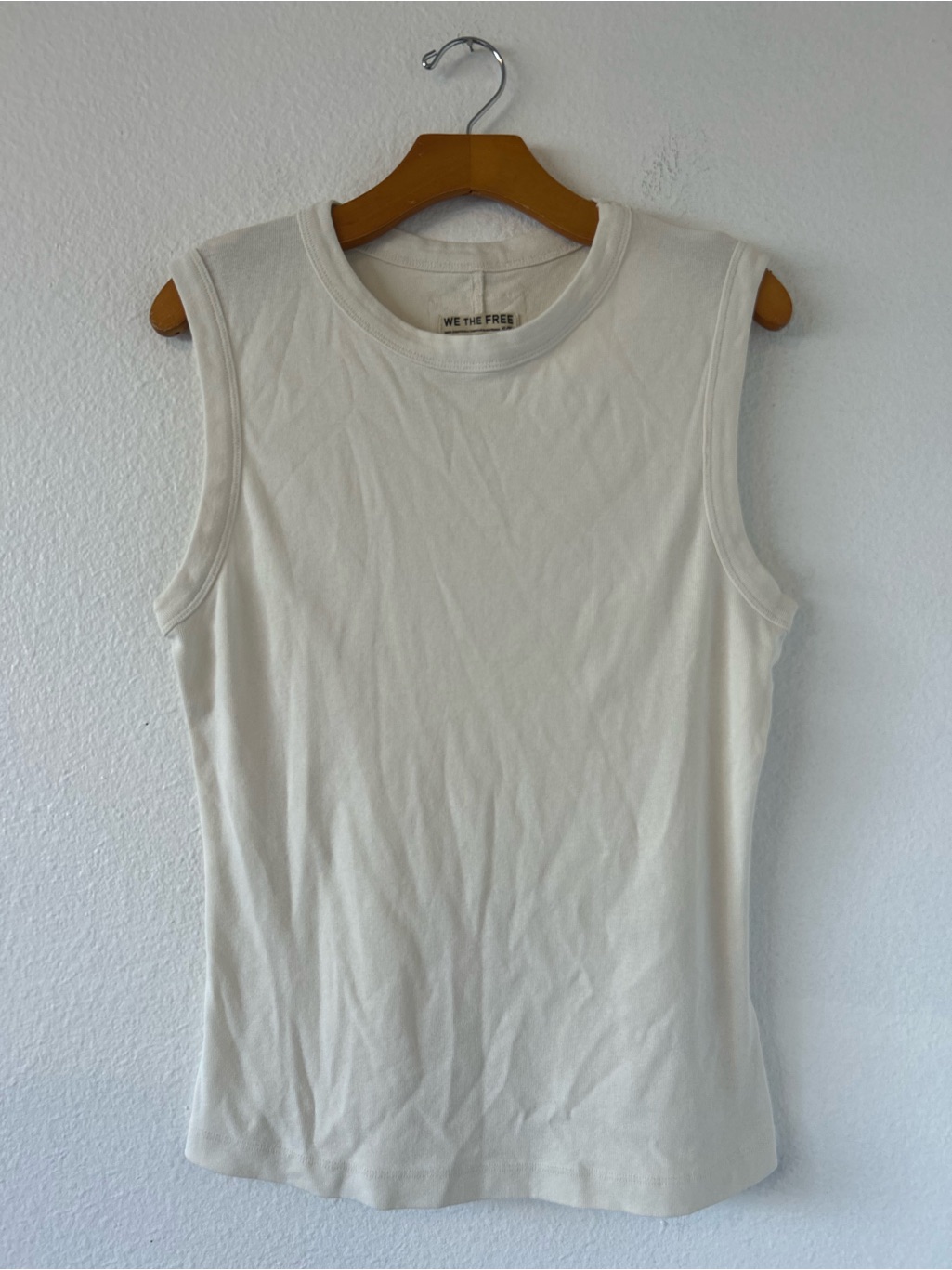 We The Free Atlas Tank Cream Sleeveless Rib Top Size Xl